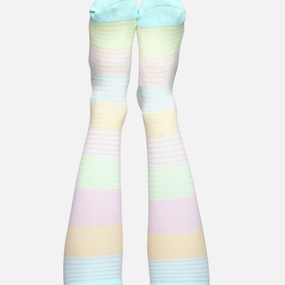NEW Women's Nurse Yard Compression Socks Pastel Color Stripes XXL - Picture 2 of 4